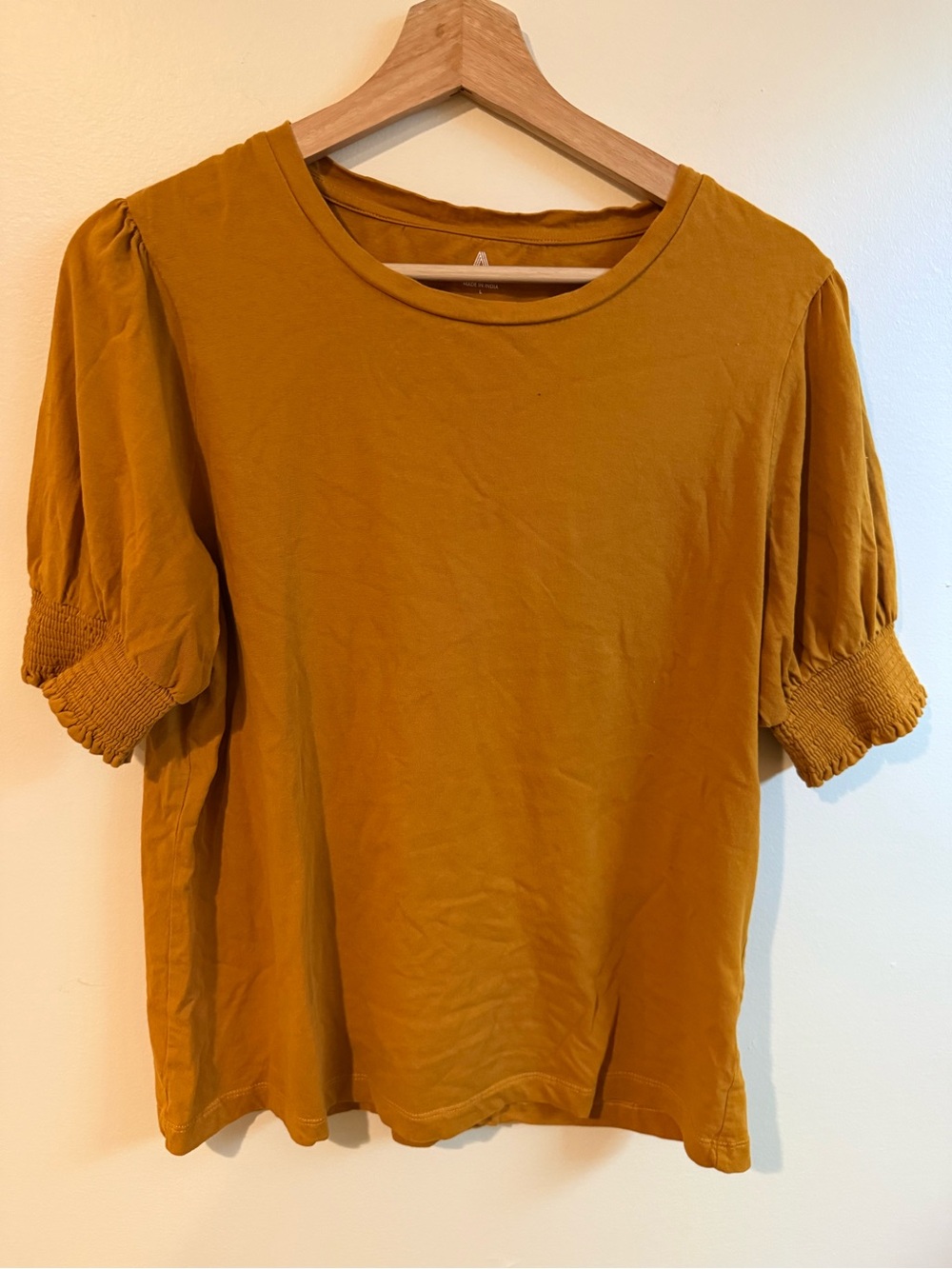 Able Mustard Puff Sleeve Short Sleeve Tee